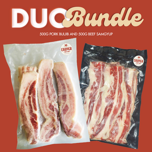Cazper Meat BIG SAVINGS DUO Bundle 2 500g Pork Buljib 500g Beef Samgyup BIG SAVINGS!