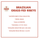 Cazper Meat Brazilian Grass-fed Ribeye (Premium - Select) (1kg/pack)