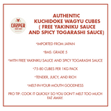 Authentic Kuchidoke Wagyu Cubes ( FREE Yakiniku Sauce and Spicy Togarashi Sauce) 1kg